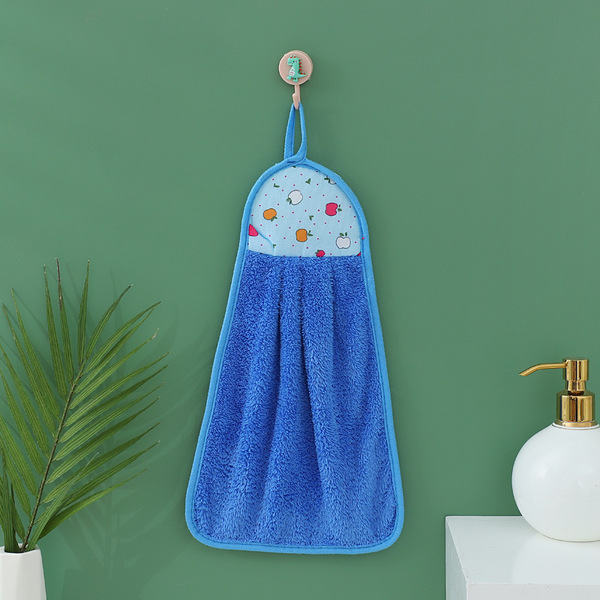 Coral velvet hand towel hanging style kitchen thickened cleaning…