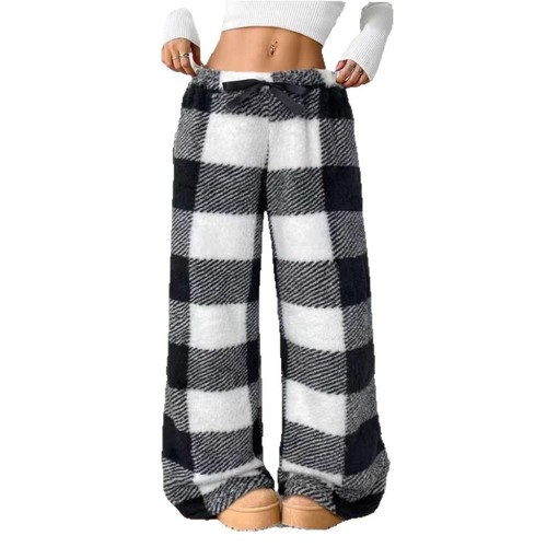 New Autumn/Winter Plaid Casual Fleece Pajama Bottoms