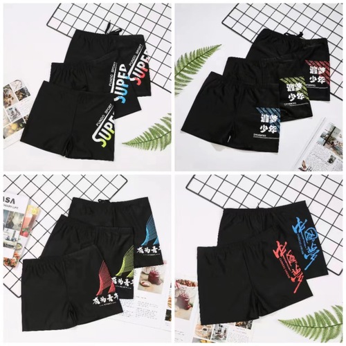 Teenage and junior high school students' swim trunks for boys—personalized swimwear for water parks and hot springs, perfect for older kids.