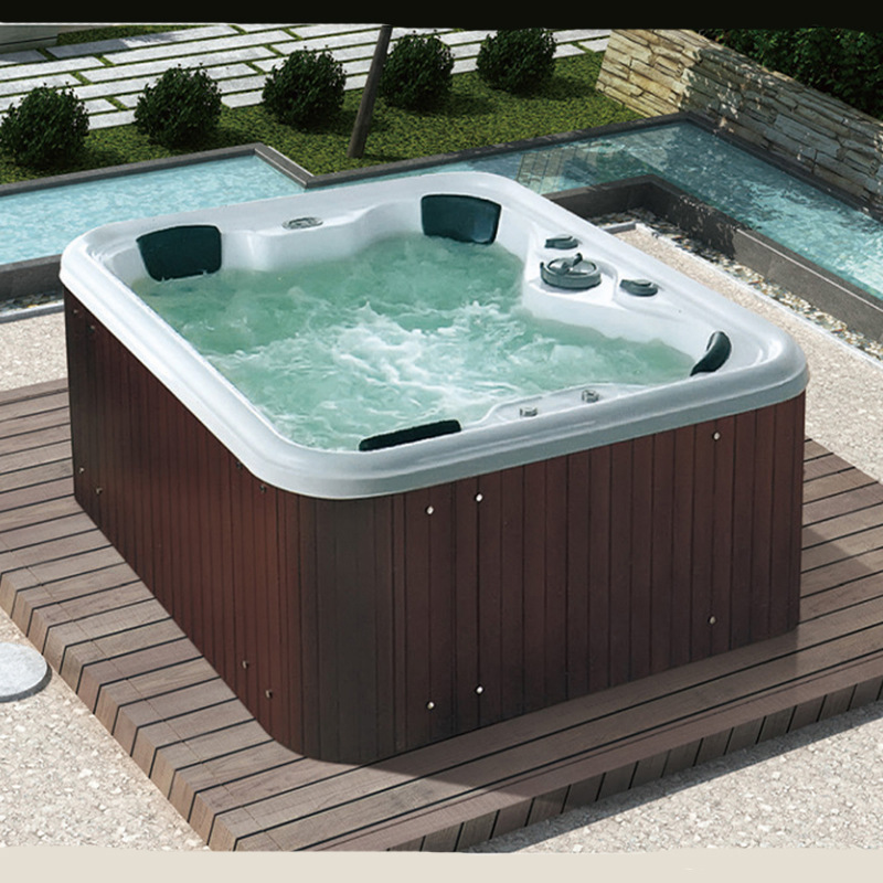 Spa al aire libre acrílico independiente surf cilindro temperatura constante calefacción baño piscina 4 personas inteligente al aire libre Jacuz
