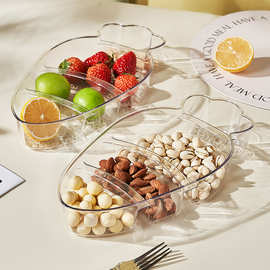 创意草莓形透明水果盘糖果盘干果盘凉菜盘瓜子零食凉菜塑料盘子