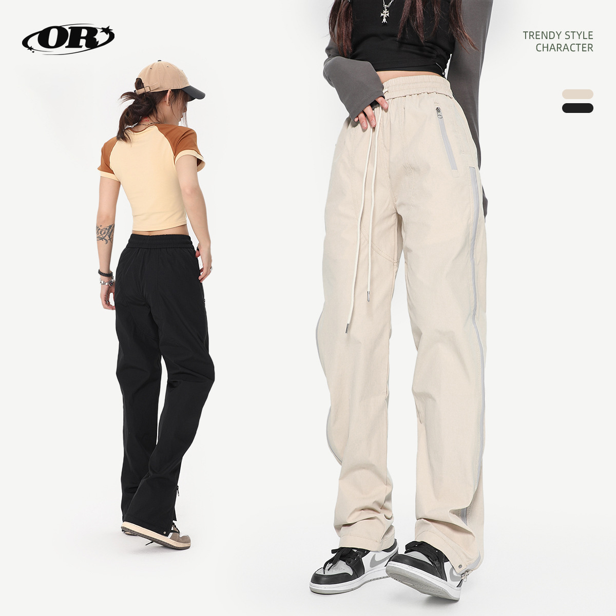 OREETA, zapatos casuales delgados con cremallera, zapatos casuales recto para hombres, zapatos casuales de moda para mujeres, zapatos casuales estadounidenses