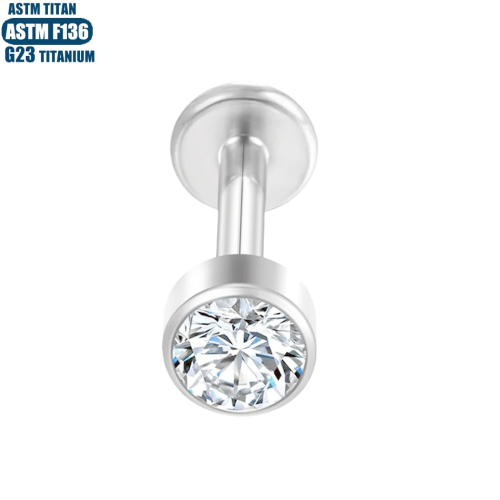 Labret piercing jewelry detail image