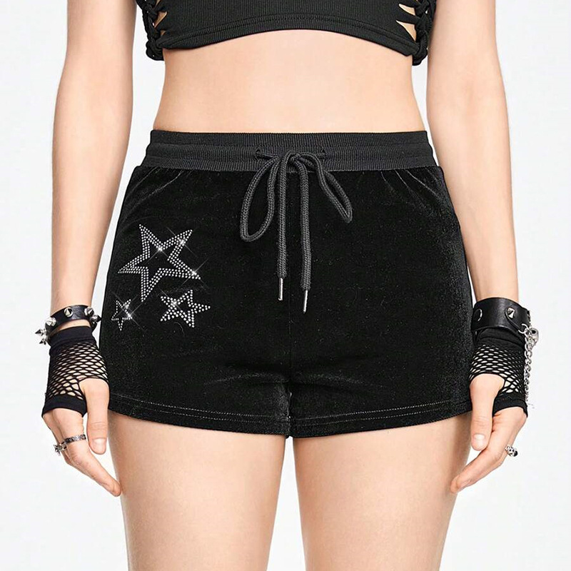 Beautiful Dark Gothic Style Shorts Sexy Five-Pointed Star Hot Diamond Super Shorts Y2K Sexy Stylish Casual Hot Pants for Women Beautiful Dark Gothic Style Shorts Sexy Five-Pointed Star Hot Diamond Super Shorts Y2K Sexy Stylish Casual Hot Pants for Women