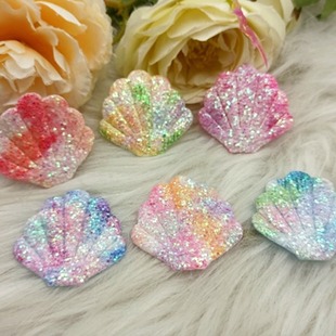 Factory wholesale color glitter imitation diamond surface shell Ocean series diy mobile phone case accessories children's headdress accessories