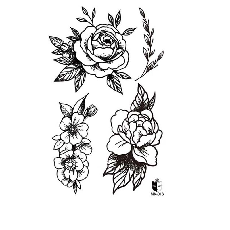 Animal blanco y negro desechable pegatinas de tatuaje belleza pegatinas de tatuaje moda estética patrón de personalidad dama pegatinas de tatuaje