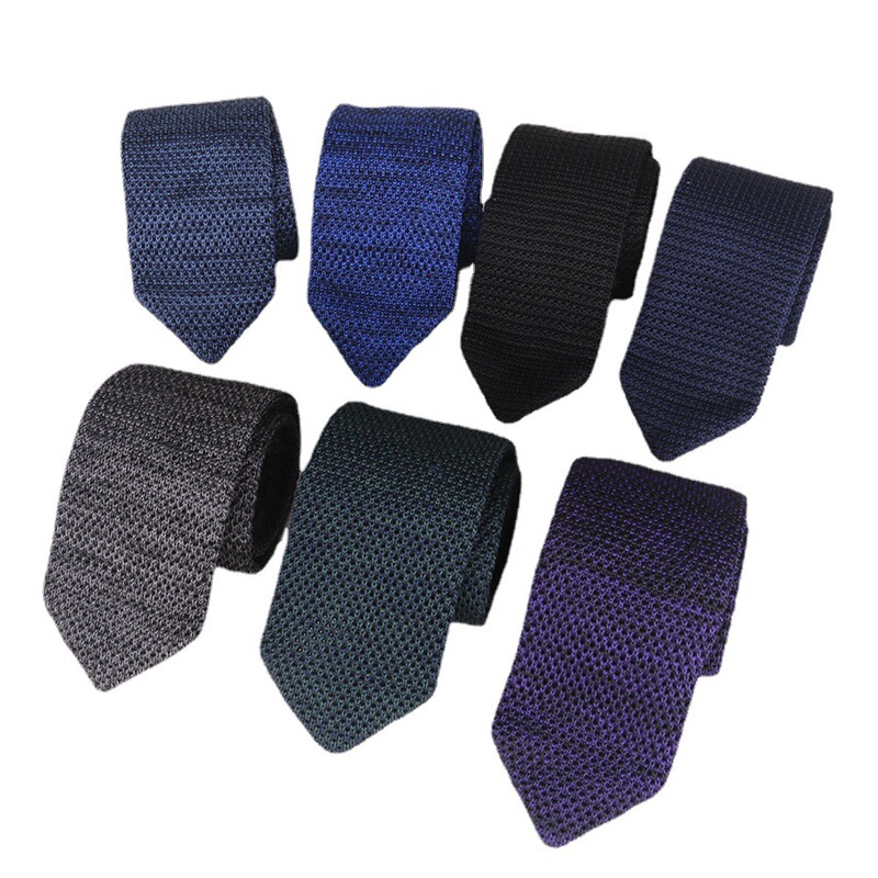 Men's Knitted Tie 6cm Pointed Fashion Business Formal Casual Wear Wool Tie Wedding Gift