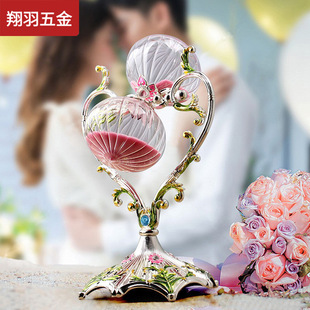 Living Room Desktop Creative Large High-End Quicksand Ornaments Time Exquisite Ornaments Metal Hourglass Timer