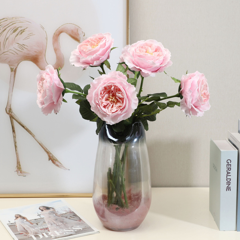 Lan Kwai Fong Juliet Rose Simulation bouquet Instagram Style Home Living Room Decoration Ornaments Photography Props Fake Flowers