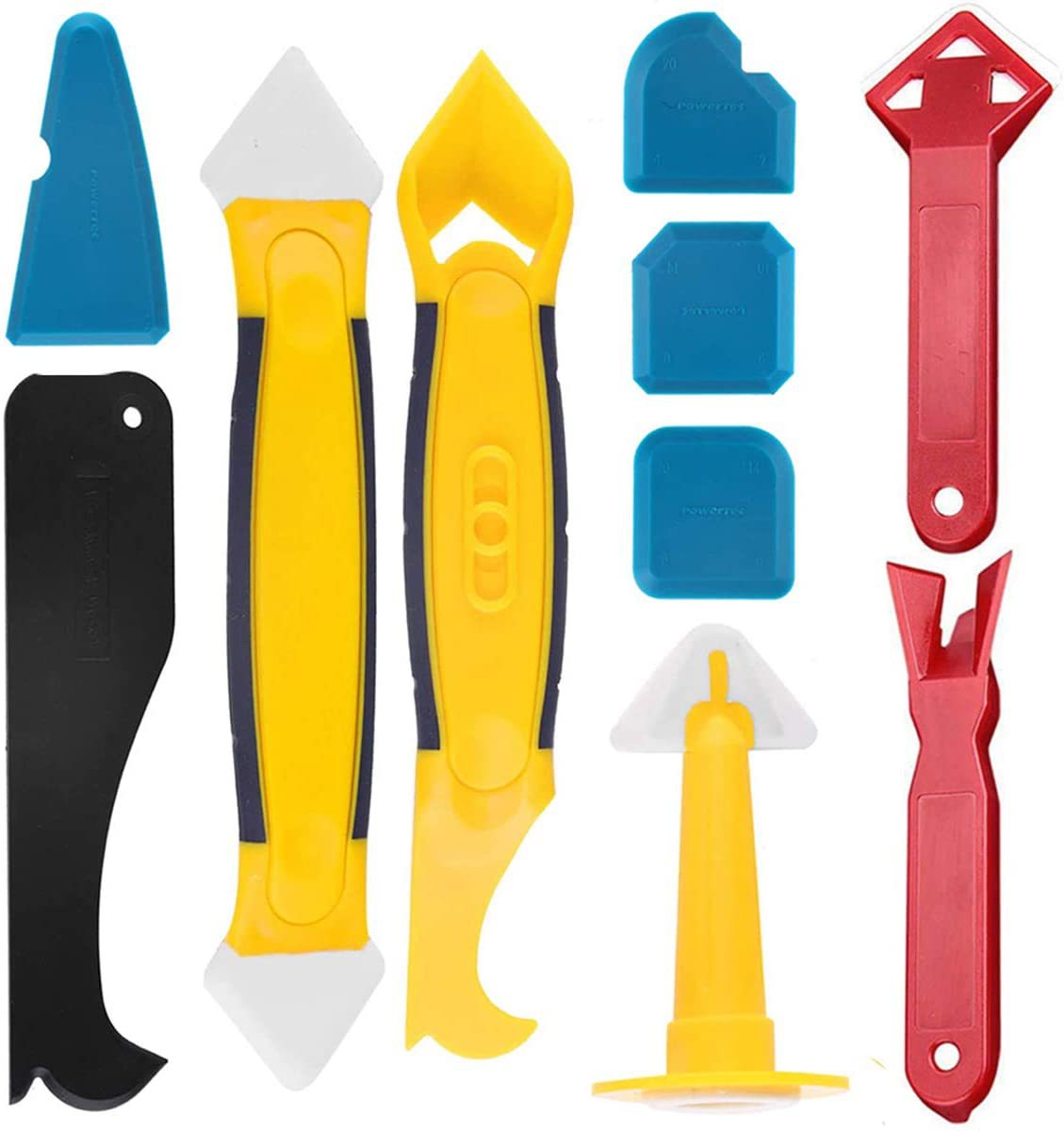 10件套硅胶密封剂整理工具套件，去胶剂涂抹器缝纫工具浴室