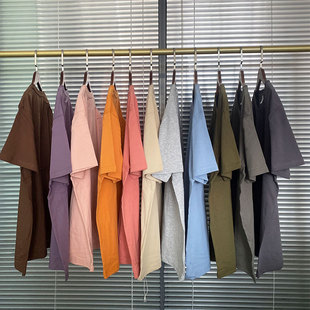 Summer Casual Versatile Refreshing Pure Cotton Solid Color Round Neck Short-Sleeve T-Shirt Trendy Men's Wear 190-200g White Casual