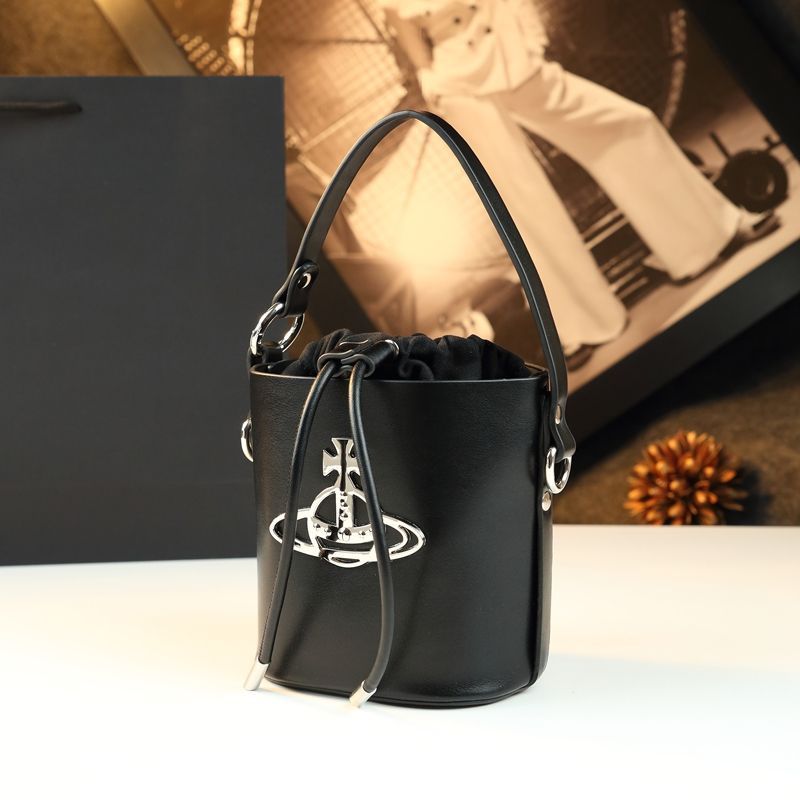 Túi bucket nữ da thật kiểu dáng thanh lịch, đeo chéo và xách tay đa năng — Vân cá sấu đen, Da bóng đen, Vân vải đen
