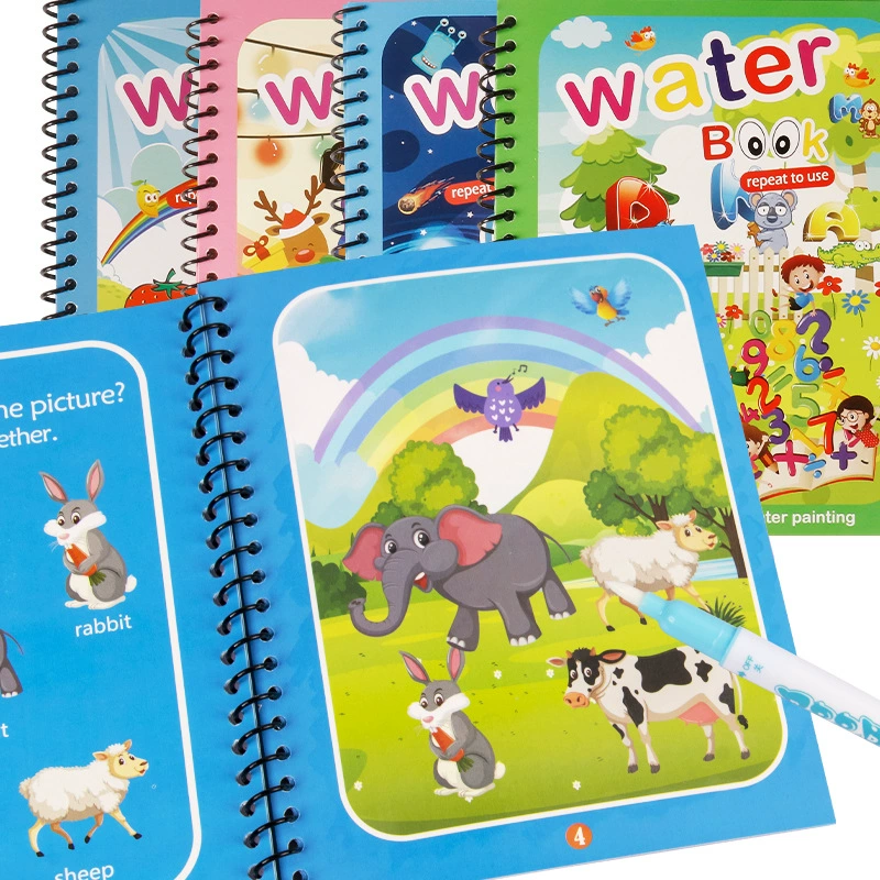 Cross-border children's magical water painting book for repeated doodling, educational picture book for early science knowledge, quiet book