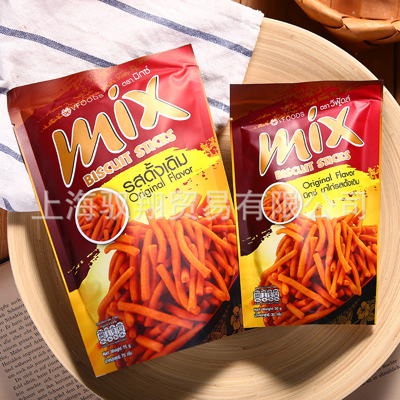 Thailand Imported VFOODS MIX Crispy Strips 75g/60g Multi-Flavor Combination Snack Puffs Office Small Snacks