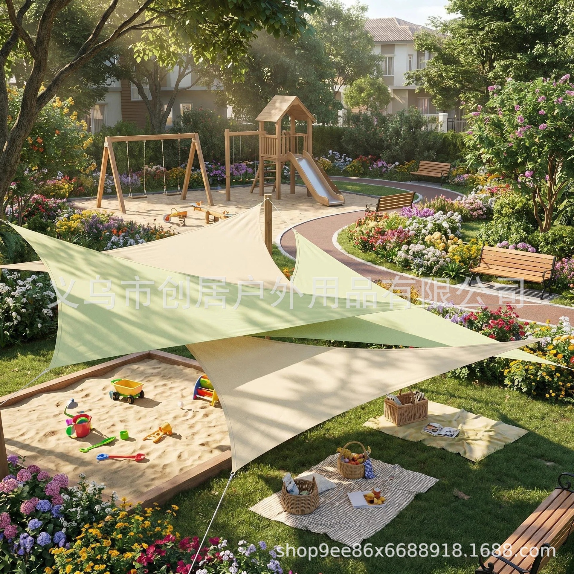 Triangular Sunshade Sail for Landscaping, Four-Corner Commercial Street, Swimming Pool Area, Decorative Canopy, Canvas Sunshade, Landscape Canopy