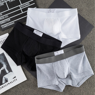 Men's Underwear Pure Cotton Boxers Threaded Cotton Boxers Summer Thin Underpants Boys Sports Boxers Head