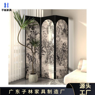 Modern Simple Cream Style Screen Partition French Style Living Room Entrance Folding Mobile Office Bedroom Nordic Style