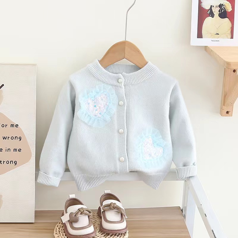 Polyacrylonitrile Fiber Fabric Type Skirt Sets Sets Type Princess Cute Gradient Color Heart Shape Sequins Polyacrylonitrile Fiber Girls Clothing Sets