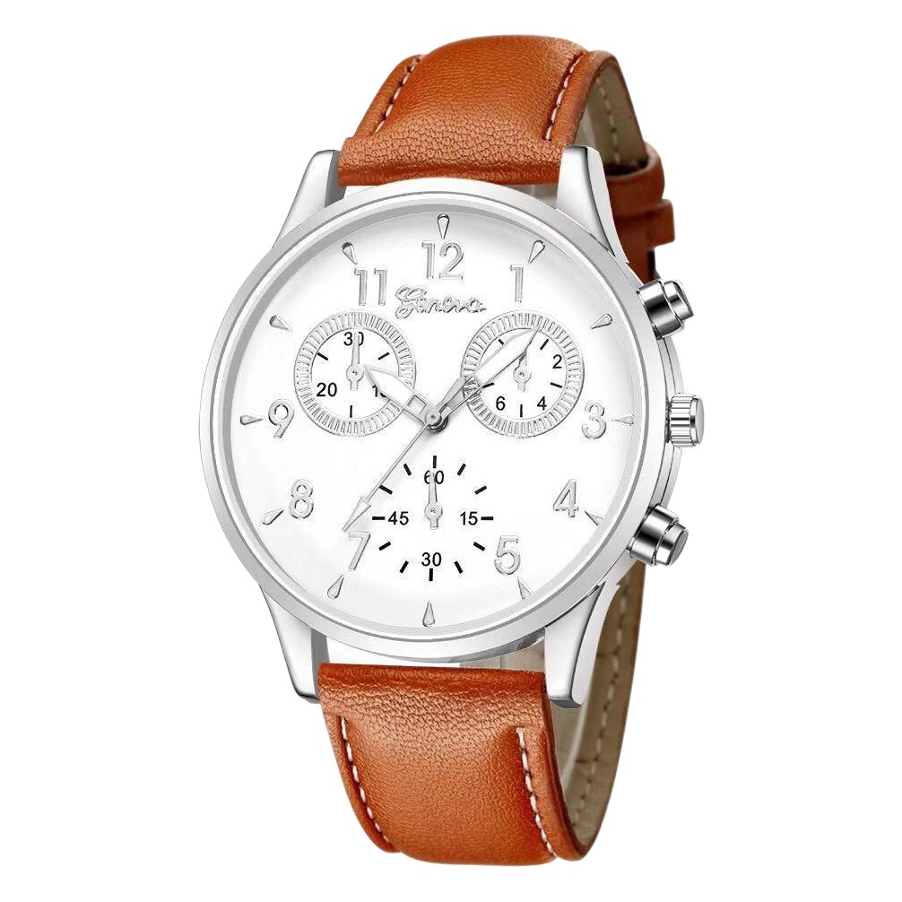 Geneva de estilo masculino británico Ginebra nuevo reloj para hombre de tres ojos reloj para hombre de negocios fabricante de relojes de venta caliente