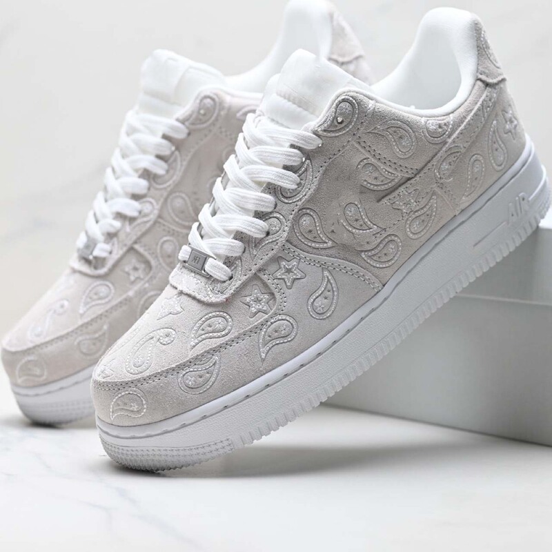 Original Af1 Sneakers with Paisley Pattern, Unisex Air Force 1 Casual Shoes, Breathable Thick-Soled Couple's Sports Shoes