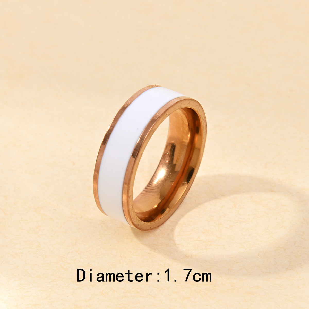 Stainless steel oil drip ring, simple black and white resin drip, fashionable and trendy, non-fading women's plain ring, extremely fine tail ring accessory pic 5