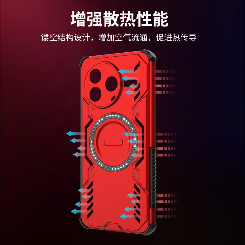 Redmi K80 Pro 冷却および落下防止携帯電話ケース、国内 5G バージョン K70 バタフライアーマー強力な磁気ステッカー保護カバーに適しています。|undefined