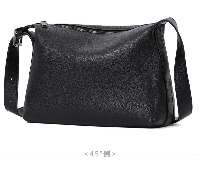 Túi đeo chéo nam da bò mềm dung tích lớn 29×11×17 cm — Màu đen chi tiết 14