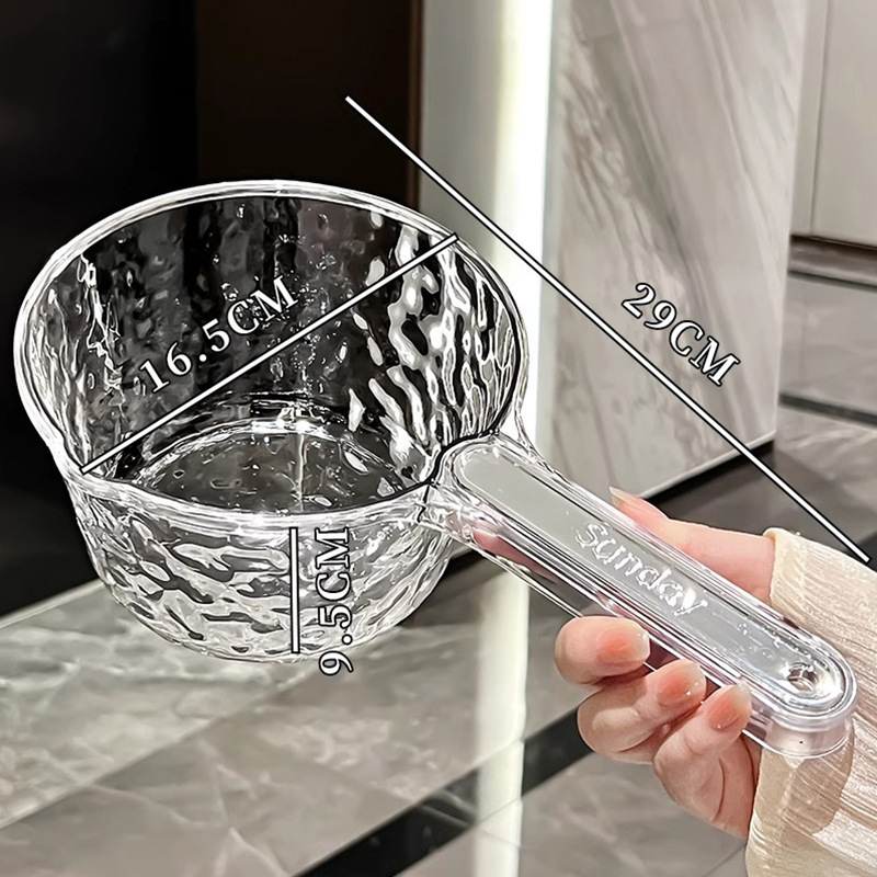 壊れない家庭用水ひしゃく、深く厚く、長い柄のキッチン用大型水ひしゃく、透明なプラスチック製の見栄えの良い水ひしゃく|undefined