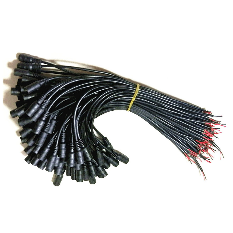 厂家直销DC线材2芯5521母头线纯铜丝dc电源线led电子连接线阻燃