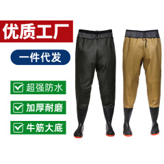ウエスト丈の耐摩耗性ウェーダー、滑り止め防水服、釣り用ウォーターフォークパンツ、ハーフレングス、マナティー腱、迷彩ウェーディング
