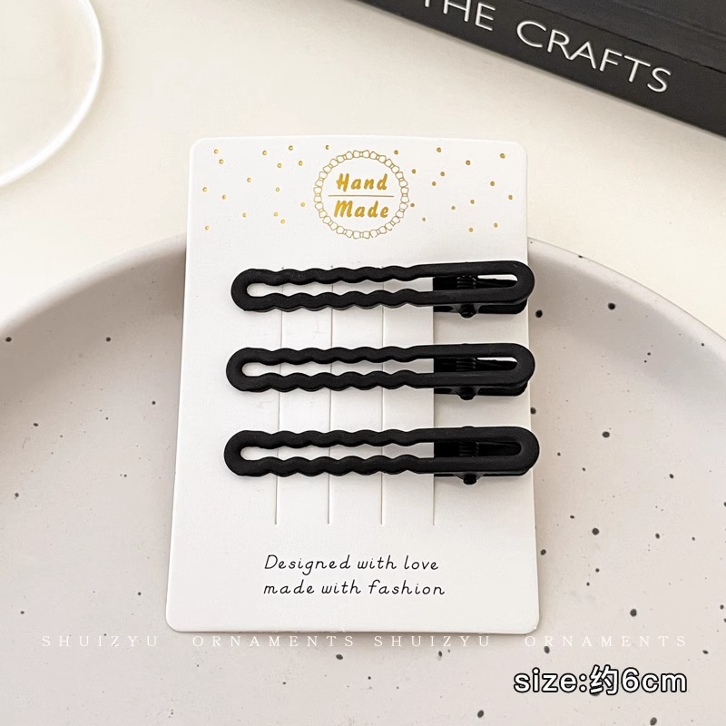 Pinza de pelo grande negro accesorios para el cabello horquilla de gama alta simple de las mujeres frente lado del cabello roto flequillo clip horquilla tocado