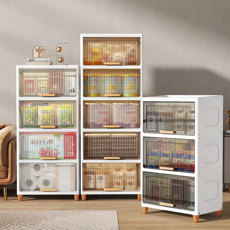 저장 캐비닛 가정용 주방 투명한 다층 두꺼운 저장 상자 스낵 캐비닛 장난감 저장 캐비닛 플라스틱 보관 선반