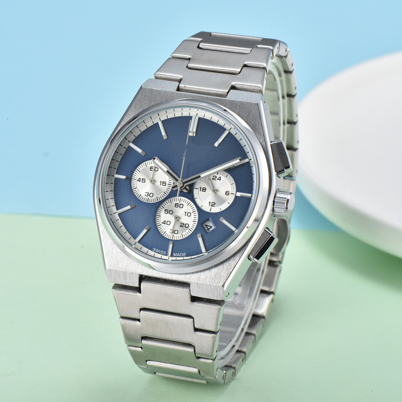 Hot-selling Classic Atmospheric Tianjia Woven Steel Band European-style Waterproof Quartz Multifunctional Six-pin Second Sweep Single Calendar Watch
