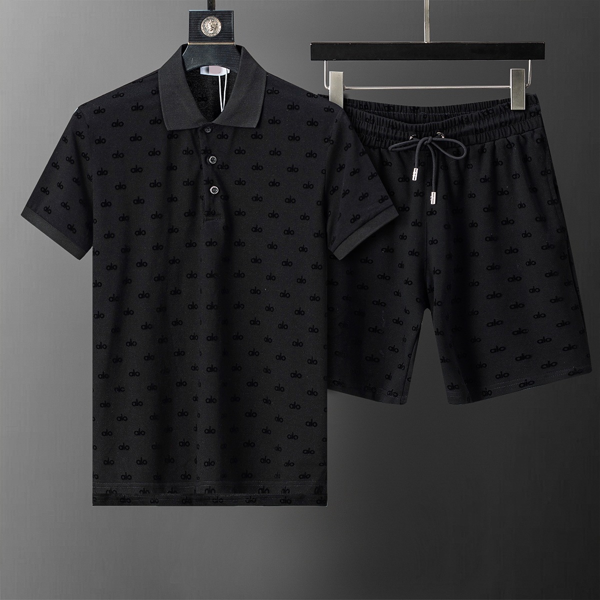 Cross-border versión correcta polo manga corta set de collar de verano clásico toalla de hombre bordado casual Europa y América explosión