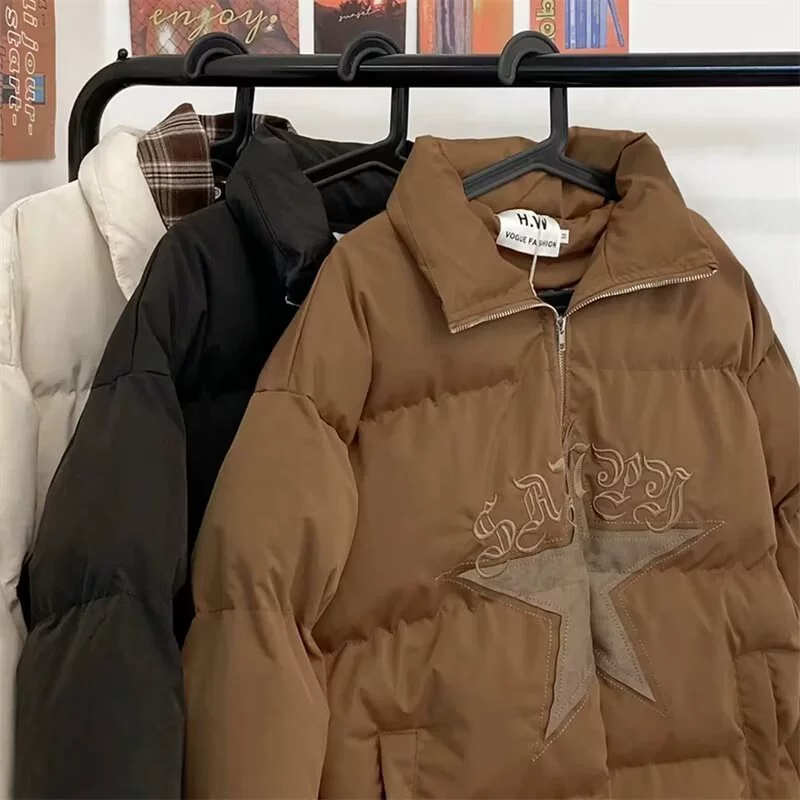 Winter down jacket for leisure, increased thickness, American style, oversize