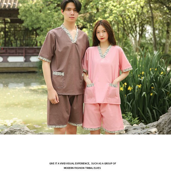 金东湖 Bathrobe for men and women, massager, Japanese and Korean, Korean style, V-neckline