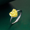 Fresh ring, zirconium heart shaped, jewelry, accessory, Korean style, simple and elegant design