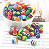 8*9mm Cylinder resin stripe Tricolor Mixed color line national flag Rainbow Loose bead Christmas Jewelry parts wholesale