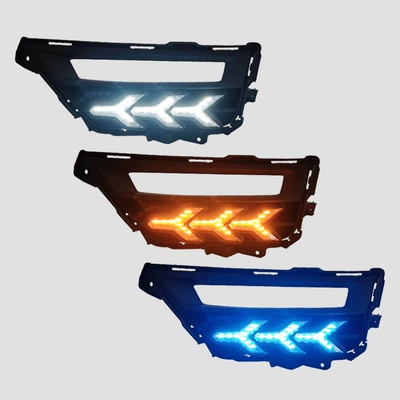 Suitable for 21-22 Honda Crv Daytime Running Light Modification, Special Led Daytime Running Lights, Front Fog Lights, Front Bumper Lights (Gündüz işıqları) - fishbone-upgraded-three-color-streamer-day-running-lamp-a-pair-of-prices