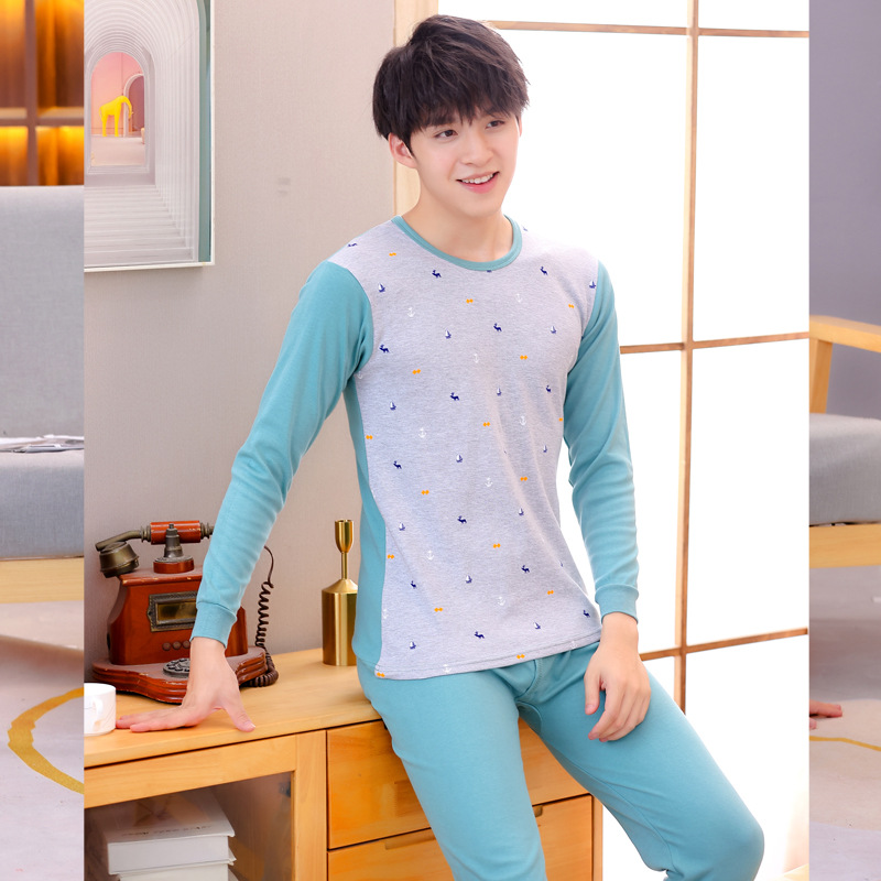 9-24 años de edad conjunto de ropa interior juvenil medio y grandes niños ropa de otoño pantalones largos traje suéter de algodón ropa interior térmica