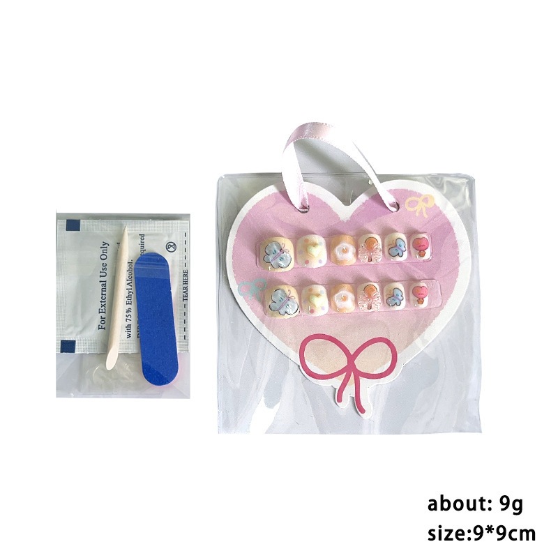 Nuevos productos para niños goteando estereoscópico desgaste de uñas bonitas chicas Bao dibujos animados adhesivo posterior parche de uñas falsas productos terminados de uñas image 6