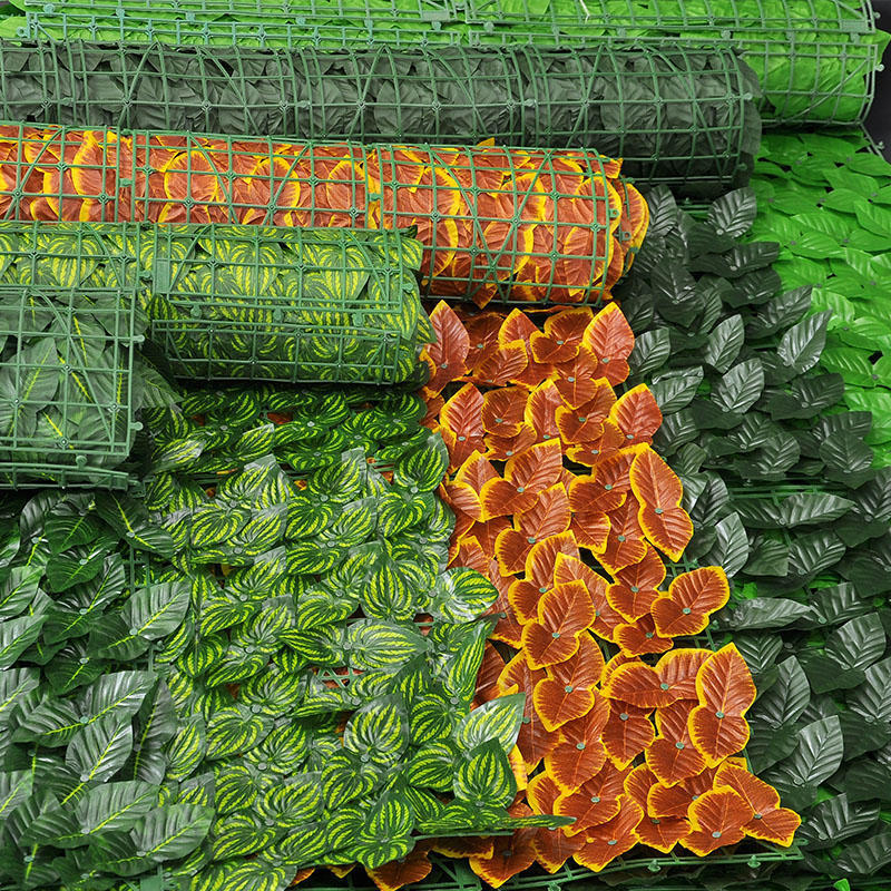 Simulación de plantación verde valla decorativa de pared valla hoja de sombra red de sombra valla de hoja cubierta de hoja techo verde valla de planta