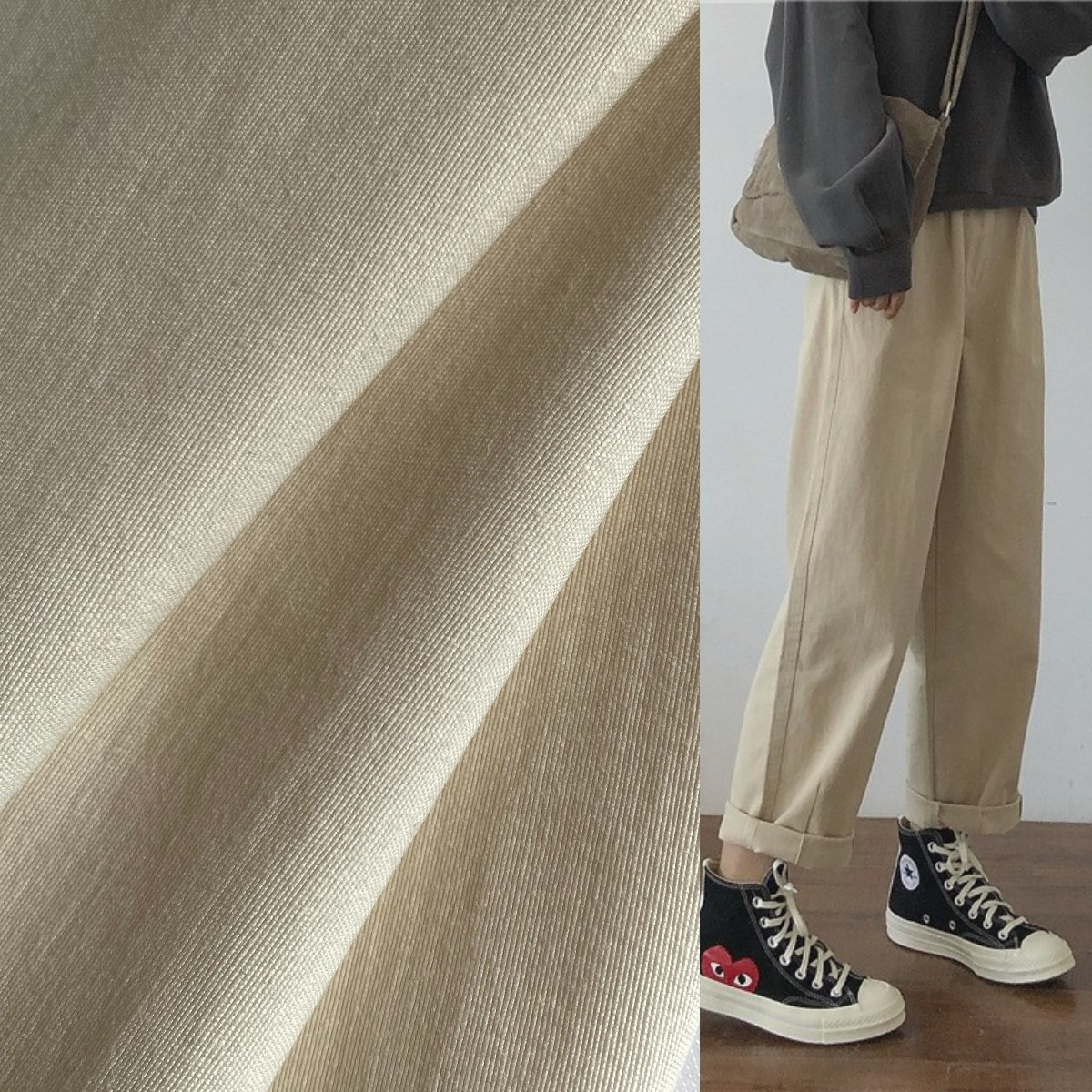 【厂家直销】半光16S锦棉交织面料 时装休闲装棉服夹克面料