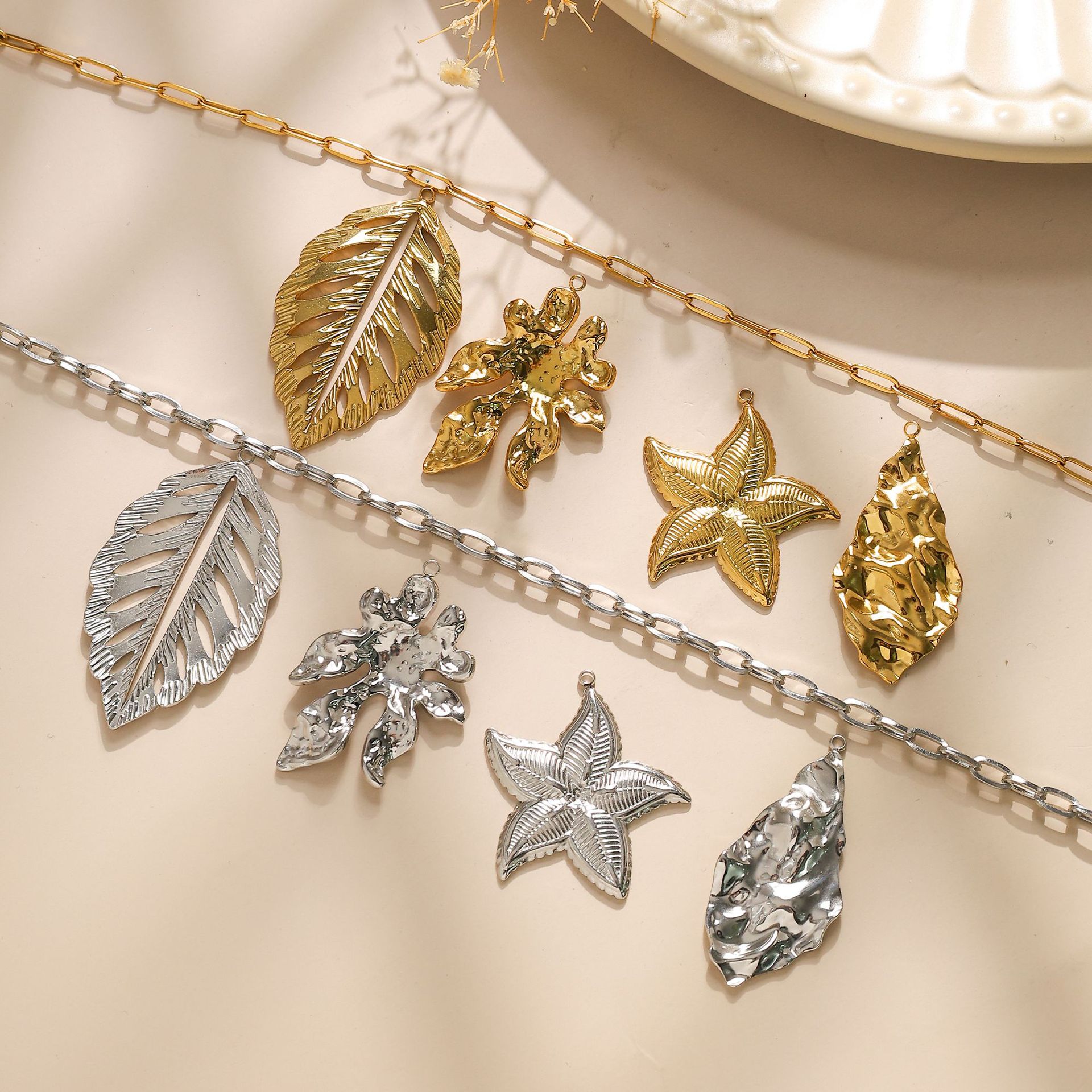 4g Weight Pendant Jewelry Making Type Jewelry Accessories Classification 1 Piece 304 Stainless Steel Leaves Starfish Pendant