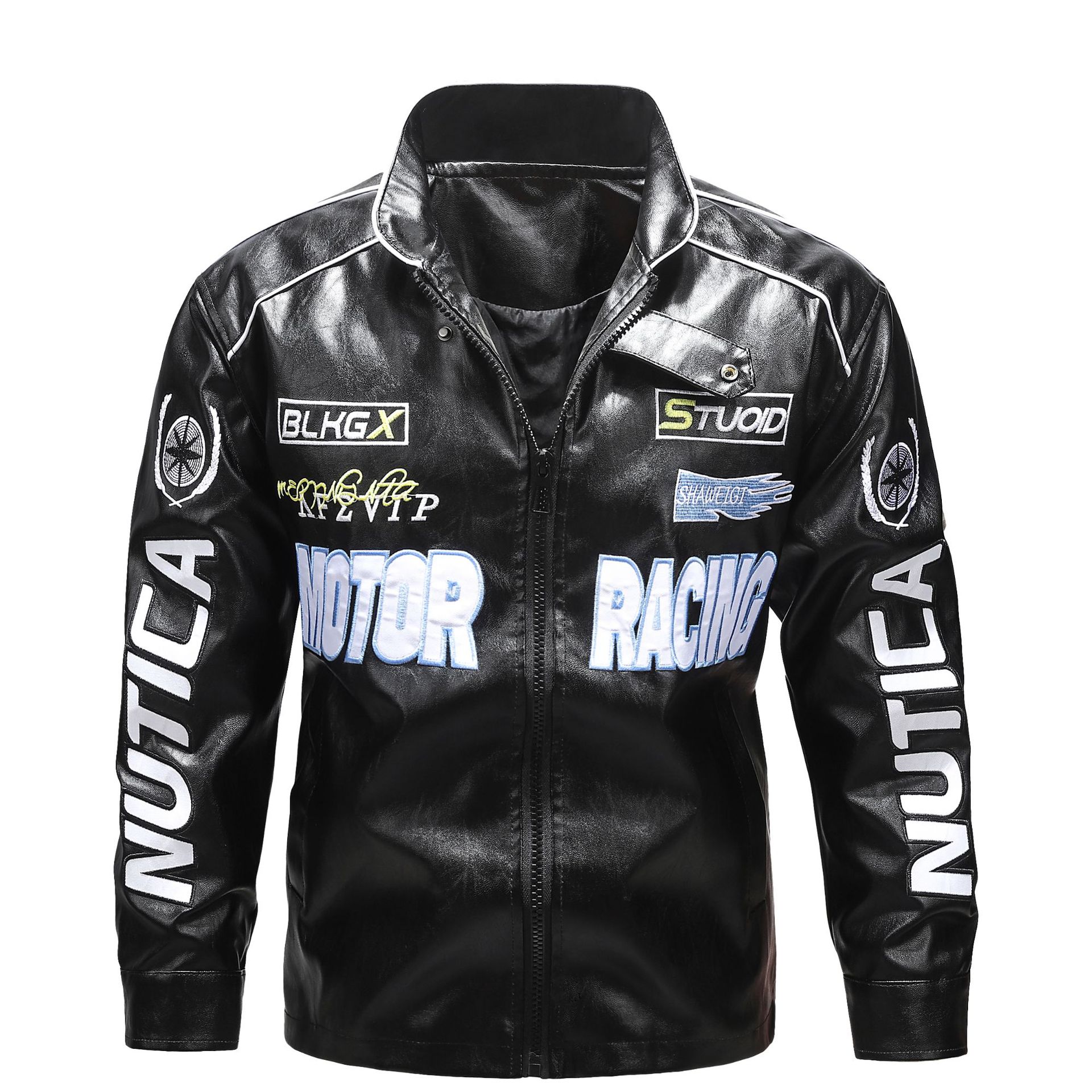 厂家直销 wish 外贸跨境春季新款机车服男PU皮夹克外套皮衣男欧码