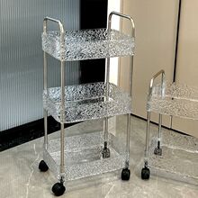 亚克力小推车床头落地浴室移动卫生间架子厨房置物架多层收纳零食