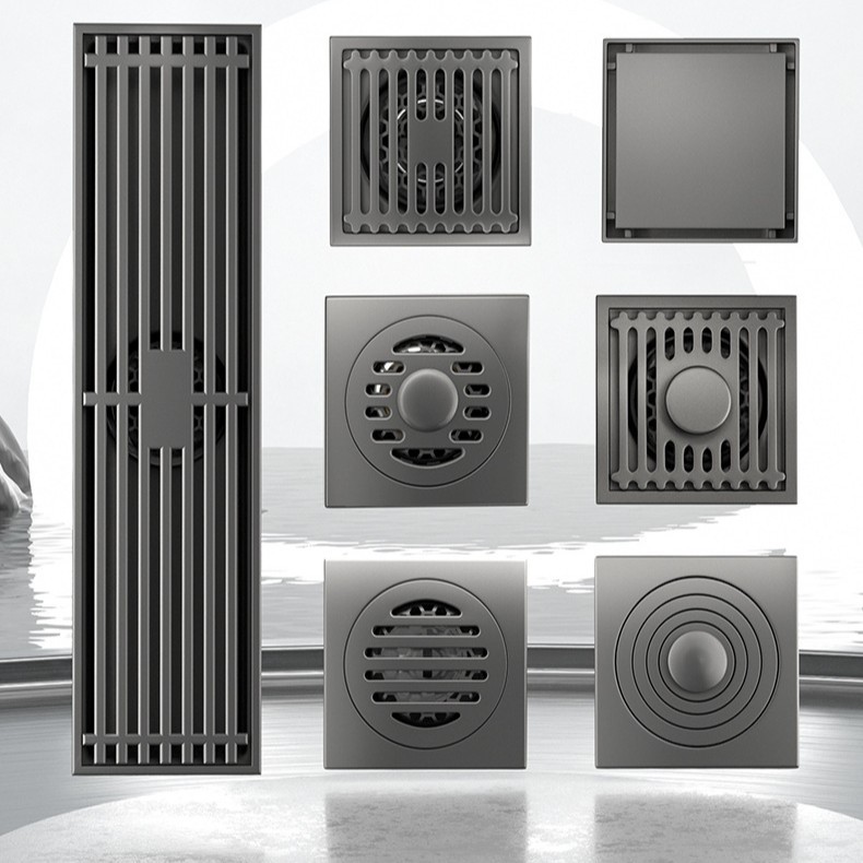Gun gray floor drain bathroom stainless steel deodorant floor drain…