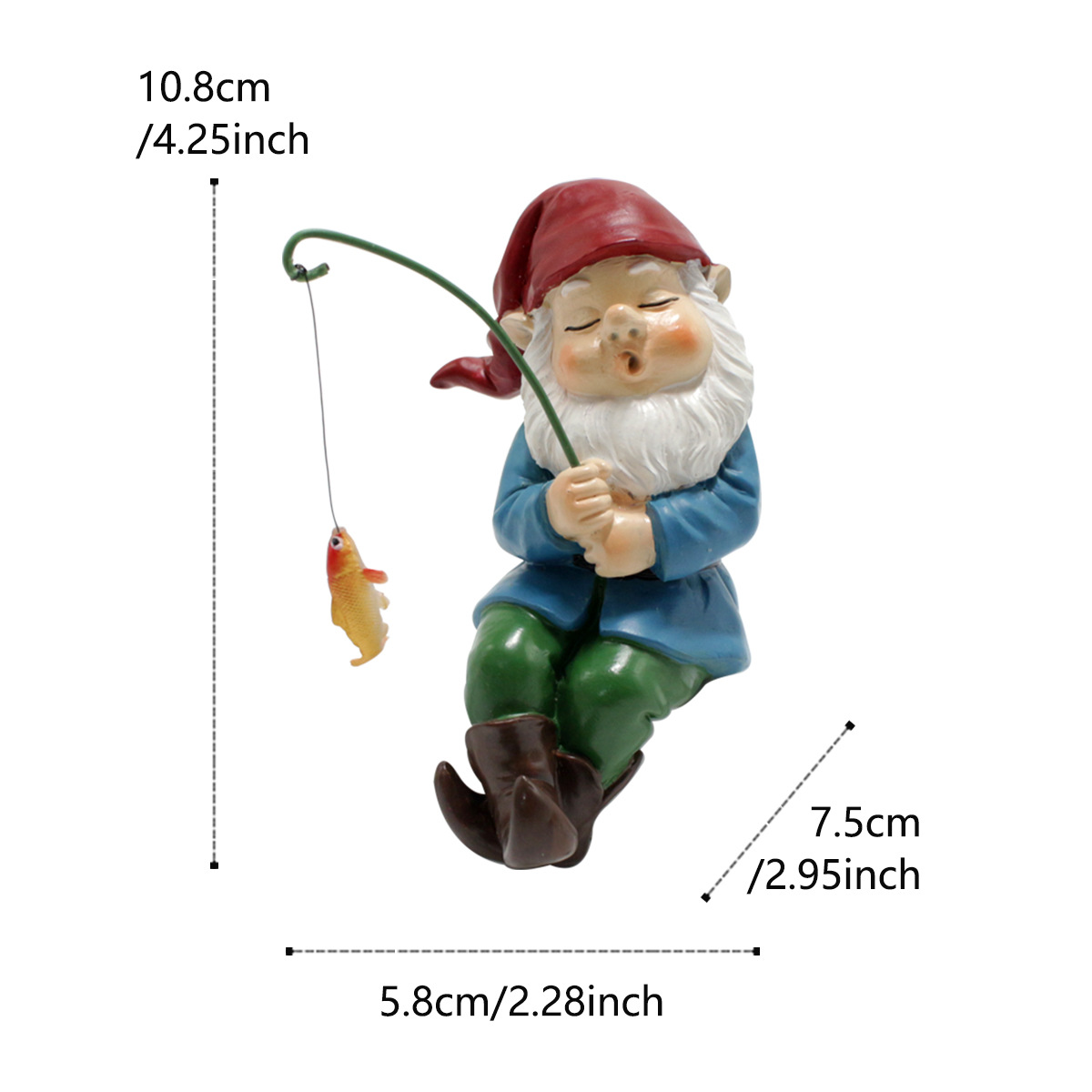 Creative Garden Sleeping Posture Fishing Dwarf Ornaments Courtyard Small Ornaments Creative Gardening Decorations Resin Dwarves