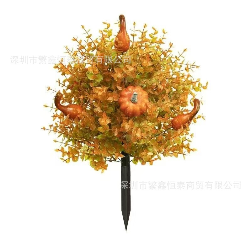 Cross-Border Artificial Flowers, Eucalyptus, Pumpkin Field Decorations, Outdoor Decorative Potted Plants, Small Artificial Green Plants for Halloween Decoration
