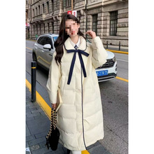 奶fufu白色羽绒服女中长款2025冬季新款韩系学院风加厚白鸭绒外套